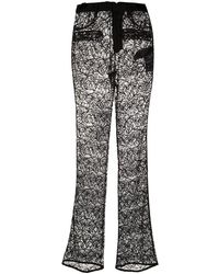Saint Laurent - Straight-Leg Floral Lace Trousers - Lyst