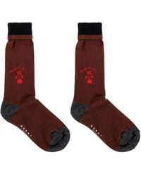 Marni - Logo-Intarsia Ribbed-Trim Socks - Lyst