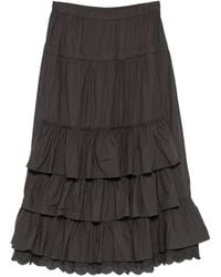 OPEN YY - Gelaagde Maxi-Rok Met Gerolde Taille - Lyst