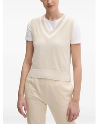 DKNY - Chaleco Con Cuello En V Y Perforaciones - Lyst