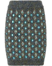 Pinko - Minifalda de punto de ochos con apliques - Lyst