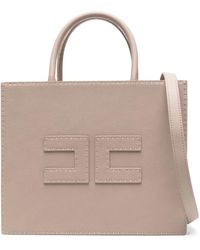 Elisabetta Franchi - Mittelgroße Tote Bag mit Kontrastnähten - Lyst