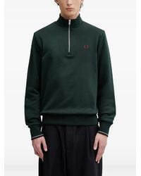 Fred Perry - Pull À Col Zippé Et Logo Brodé - Lyst