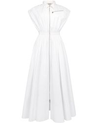 Alexander McQueen - Cap-sleeved Flared Dress - Women's - Cotton - Lyst