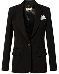Elisabetta Franchi - Peak Lapels Gabardine Blazer - Lyst