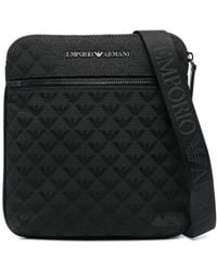 Emporio Armani - Allover Logo Messenger Bag - Lyst