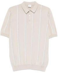 Eleventy - Striped Short-Sleeve Polo Shirt - Lyst