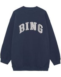 Anine Bing - Logo-print Cotton-blend Sweatshirt - Lyst