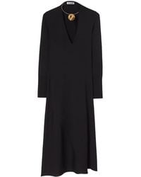 Jil Sander - Scoop-Neck Virgin Wool Midi Dress - Lyst