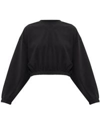 adidas - Logo-Embroidered Cropped Sweatshirt - Lyst