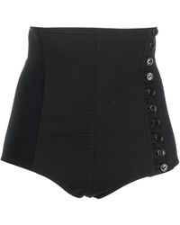 Saint Laurent - Kurze High-Waist-Shorts - Lyst