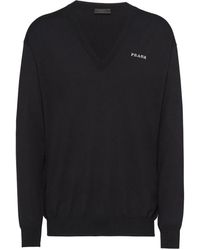 Prada - Maglione Con Scollo A V - Lyst