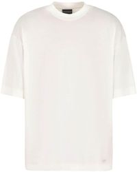 Emporio Armani - Logo-embroidered Lyocell-blend T-shirt - Lyst
