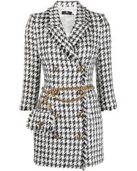 Elisabetta Franchi - Houndstooth-pattern Blazer Dress - Lyst