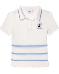 RE/DONE - Striped Embroidered Polo Shirt - Lyst