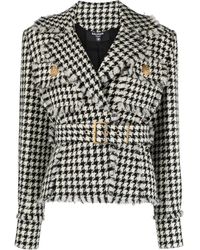 Balmain - Chaqueta de tweed con motivo pied de poule - Lyst