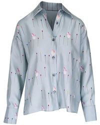 ODEEH - Printed Silk Shirt - Lyst