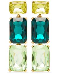 Oscar de la Renta - Crystal-embellished Drop Clip-on Earrings - Lyst