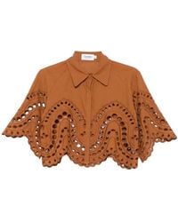 Charo Ruiz - Storm Broderie-Anglaise Cropped Shirt - Lyst