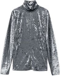 Forte Forte - Fluwelen Top Met Col - Lyst