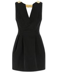 Elisabetta Franchi - Plaque V-Neck Mini Dress - Lyst