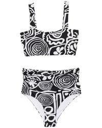 Liviana Conti - Abstract-Print Ruched Bikini Set - Lyst