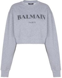 Balmain - Printed Crew-Neck Sweatshirt - Lyst