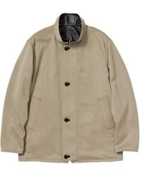 AURALEE - Reversible Wool-Twill Leather Coat - Lyst