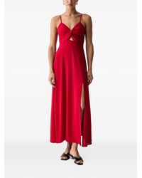 Morgan - Twist-Detail Cut-Out Midi Dress - Lyst