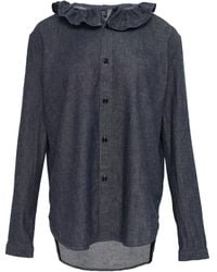 Y's Yohji Yamamoto - Ruffled Denim Shirt - Lyst