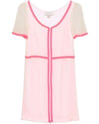 Gemy Maalouf - Zip-Front Mesh-Paneled Mini Dress - Lyst