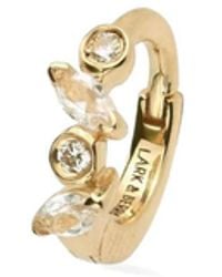 Lark & Berry - 14Kt Small Veto Diamond And Sapphire Hoop Earring - Lyst