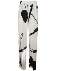 Kiton - Abstract-Print Silk Trousers - Lyst