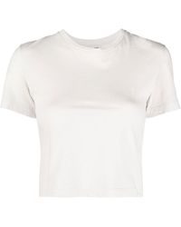 Saint Laurent - Cropped-T-Shirt mit Logo - Lyst