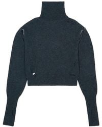 MM6 by Maison Martin Margiela - Distressed High-Neck Jumper - Lyst