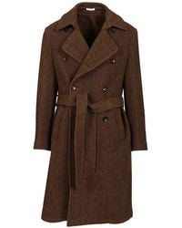 Al Duca d'Aosta - Double-Breasted Belted Coat - Lyst