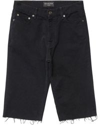 Balenciaga - Raw-Hem Denim Shorts - Lyst