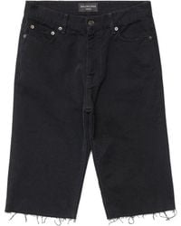 Balenciaga - Raw-Hem Denim Shorts - Lyst