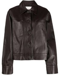 Studio Nicholson - Button-up Leather Shirt Jacket - Lyst