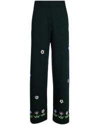 Bode - Floral-embroidered Wool Trousers - Lyst