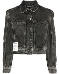 Emporio Armani - Veste en jean à logo imprimé - Lyst