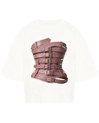 Hamza - Corset-Print Short-Sleeve T-Shirt - Lyst