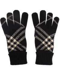 Burberry - Patterned Ribbed Gloves - Lyst