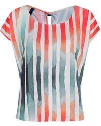 Lygia & Nanny - Gestreepte Top Met Gestrikte Hals - Lyst