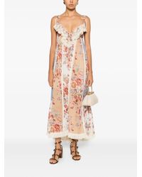 Zimmermann High Tide Lace Midi Dress in Natural | Lyst Zimmermann High Tide Lace Midi Dress in Natural | Lyst