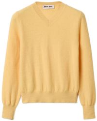 Miu Miu - Cardigan En Laine À Col V - Lyst