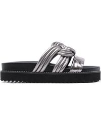 Vicenza Braided Leather Sandals - Black