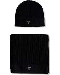 Guess - Ribbed-Knit Beanie Hat And Scarf Set - Lyst