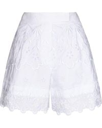 Simone Rocha - Broderie-anglaise Scalloped Cotton Shorts - Lyst