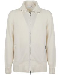 Cruciani - Ribbed-Knit Zip-Up Cardigan - Lyst